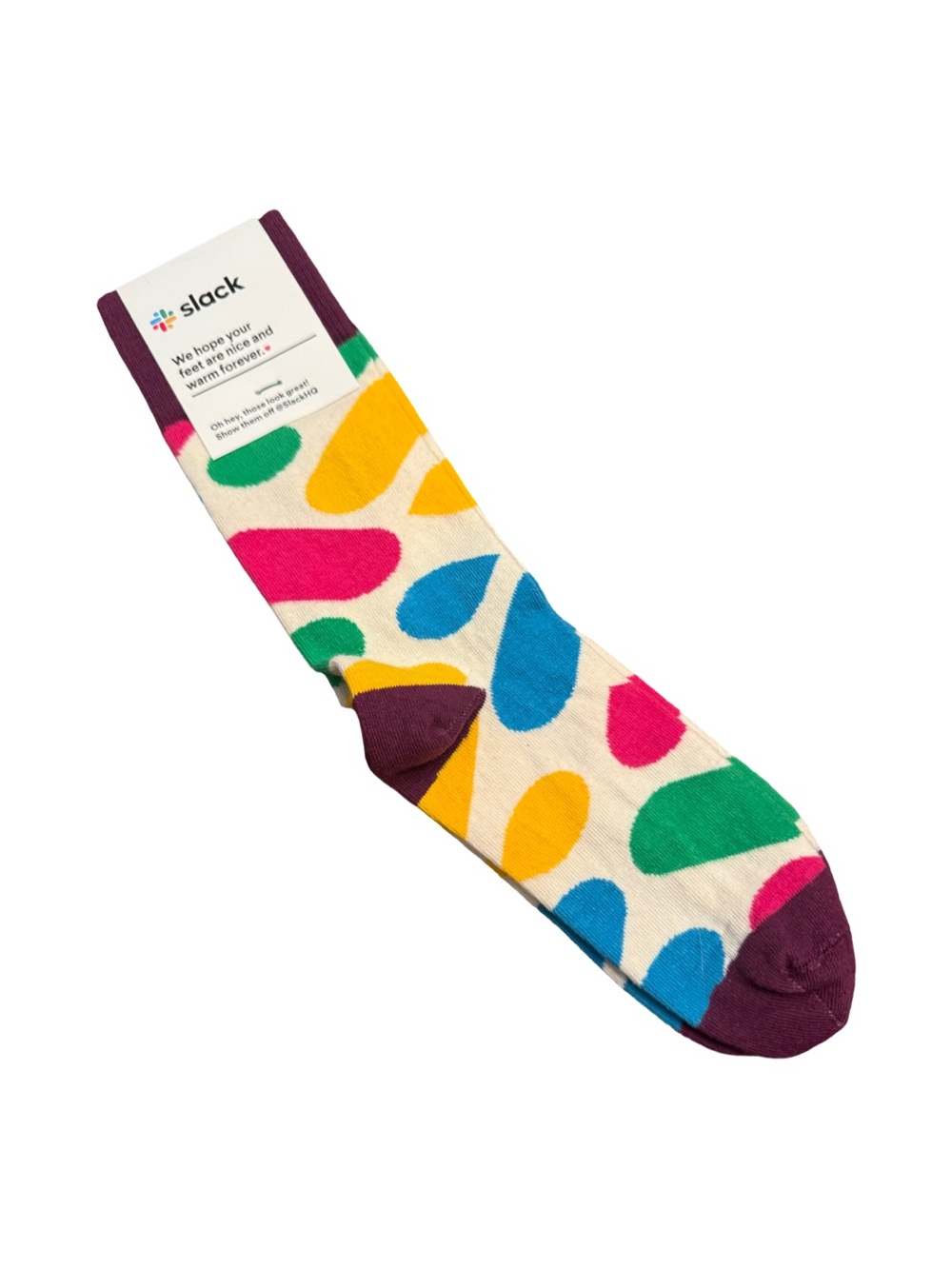 Sock Club Colorful Abstract Dot Pattern Crew Socks NWT Cotton Blend